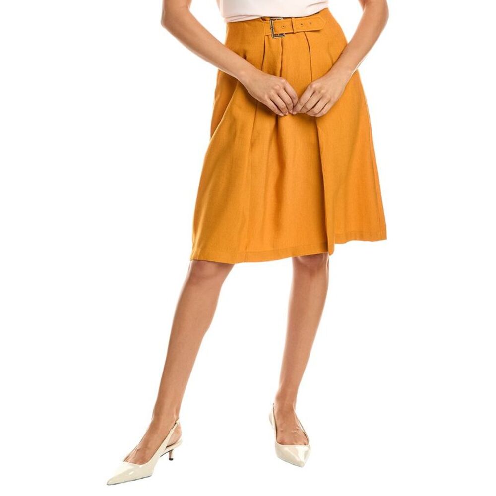 T Tahari Womens A-Line Skirt, Yellow